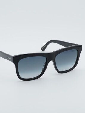 Gucci GG0158SN 001 Men Sunglasses Black Square Frame, Grey Lenses